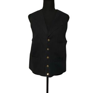 Scully Notched Lapel Canvas Duckins Vest In Blacl